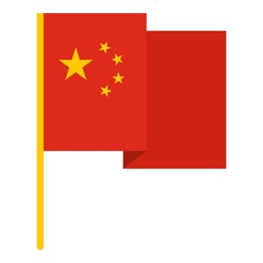 Chinese national flag icon isolated
