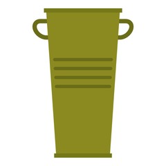 Green garbage tank with handles icon isolated