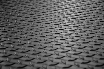 Diamond steel plate,Black and white Diamond steel plate background.Steel plate background