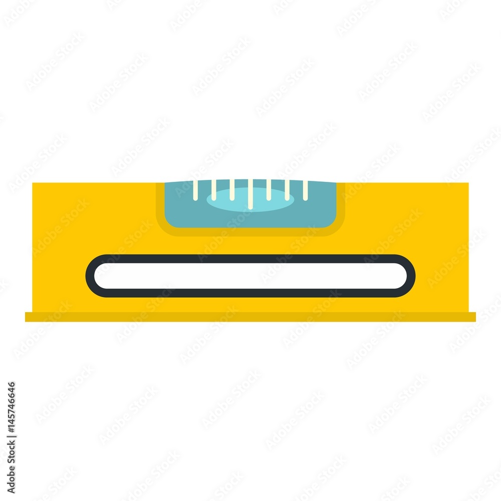 Poster yellow working tool bubble level icon isolated