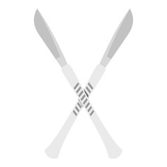Crossed scalpels icon isolated