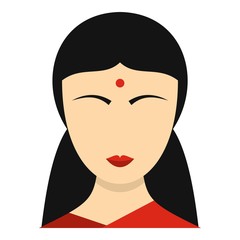 Indian girl icon isolated