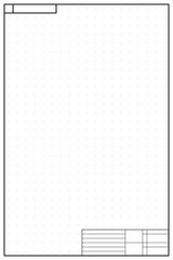 Vertical layout template in blueprint style with marks