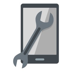 Repaired phone icon isolated