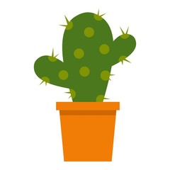 Cactus flower in pot icon isolated