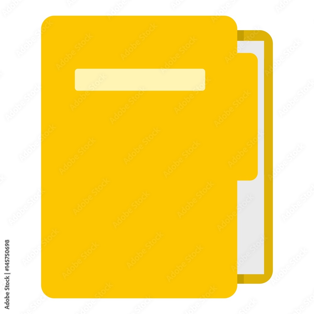 Poster yellow file folder icon isolated