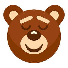 Brown teddy bear head icon isolated
