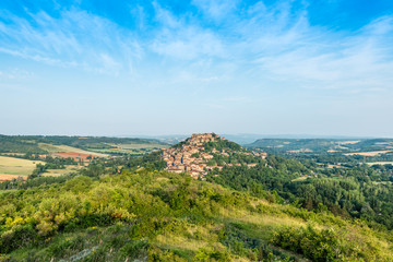 Fototapeta na wymiar Cordes-sur-Ciel, France from eastern viewpoint