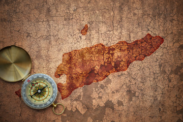 map of east timor on a old vintage crack paper