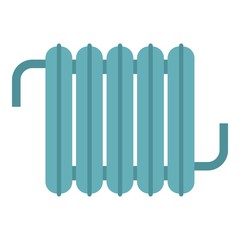 Retro iron central heating battery icon isolated