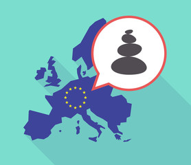 Long shadow EU map with  a stacked zen stones