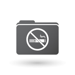 Isolated folder signal with  an e-cigarette  in a not allowed signal