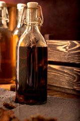 bottle Tincture alcohol  propolis  herbs  glass