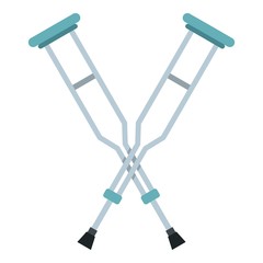 Crutches icon isolated