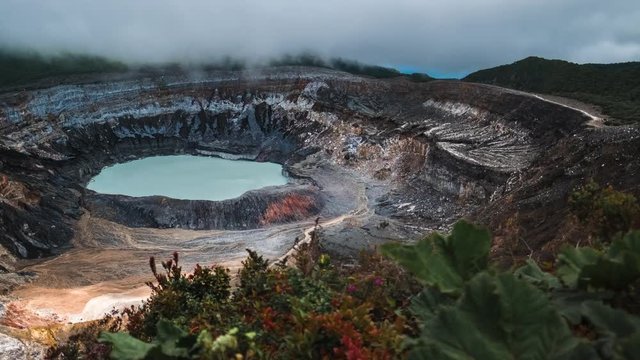 Main active crater of the volcano of Poas. Costa Rica of Poas. Costa Rica