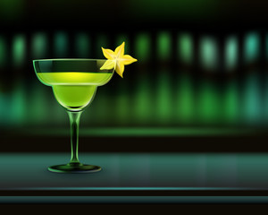 Cocktail on bar counter