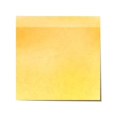 Yellow sticky note isolated on white
