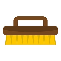 Wooden scrub brush icon isolated