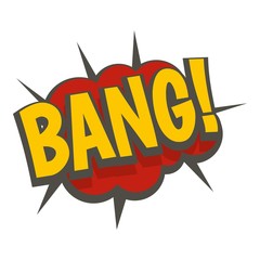 Bang, comic book explosion icon isolated