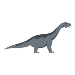 Grey titanosaurus dinosaur icon isolated