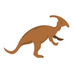 Brown parazavrolofus dinosaur icon isolated