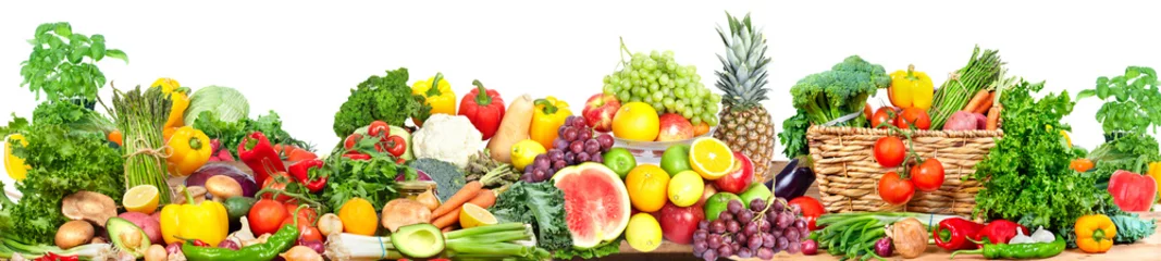 Crédence en verre imprimé Légumes Fond de légumes et de fruits