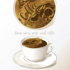 Cup of coffee latte