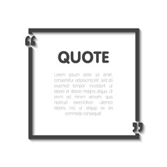 Quote bubble blank templates. Empty business card, paper sheet, information, text. Realistic 3d shadow. Print design Vector illustration