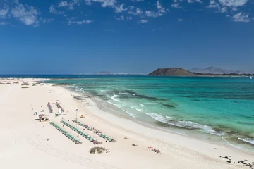 Gordijnen Corralejo Beach in Fuerteventura, Spain © IndustryAndTravel