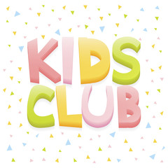 Kids club letter sign poster vector illustration