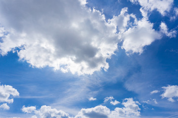 Sonne hinter weißen Wolken