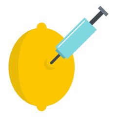 Injection of lemon icon isolated