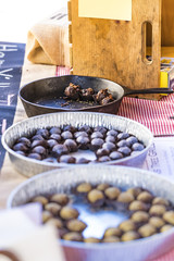home made chocolates in cast iron pan and pie dishes