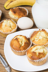 Homemade Banana Nut Muffins Ready to Eat