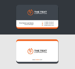 grayish business card template with electric symbol