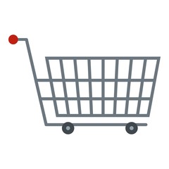 Fototapeta na wymiar Large metal shopping trolley icon isolated