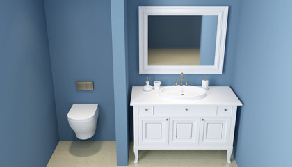 Modern bathroom. 3D rendering
