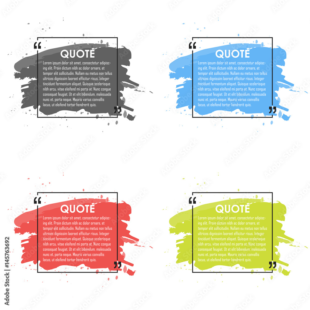 Poster quote text bubble. commas, note, message and comment. design element