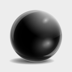Glass sphere of black color