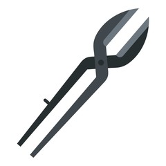 Metal scissors icon isolated