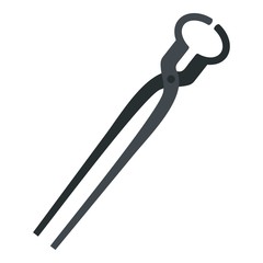 Vintage blacksmith pincers icon isolated