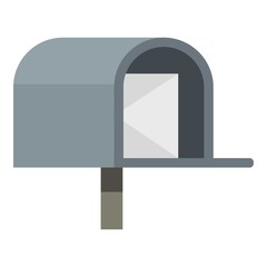 Gray mailbox icon isolated