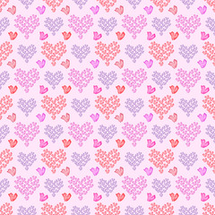 Seamless heart pattern. Tileable background.