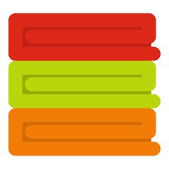 Stack of colored towels icon isolated