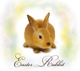 Cute little easter rabbit illustration hand drawn
