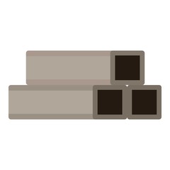 Square metal tubes icon isolated