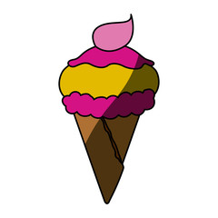 Delicious ice cream icon vector illustration graphic design
