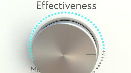 Rotating knob with effectiveness inscription. Conceptual 3D rendering