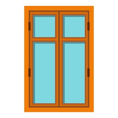 Wooden brown window icon isolated