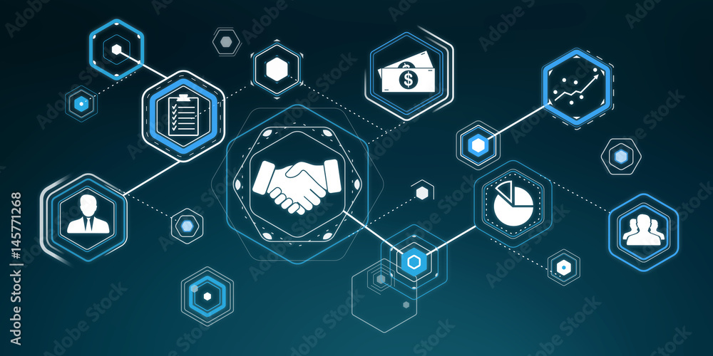 Canvas Prints 3d rendering partnership illustration interface